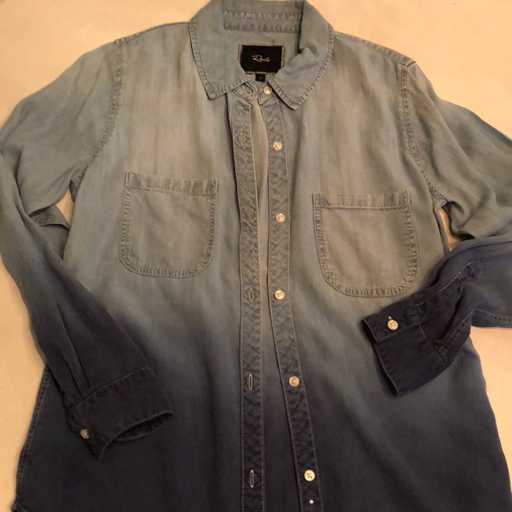 Rails Ombré Denim Shirt Size Small